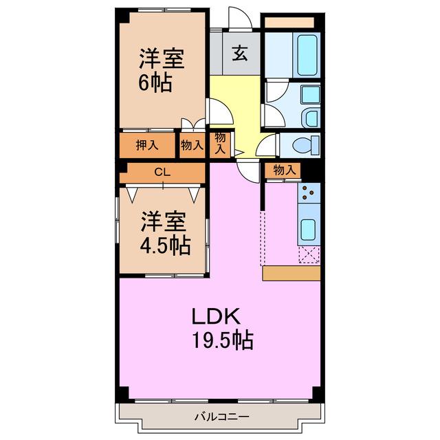 アメニティ大清水(2LDK/1階)の間取り写真
