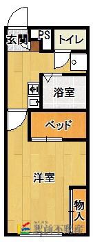 レオパレスCO OASIS(1K/1階)の間取り写真