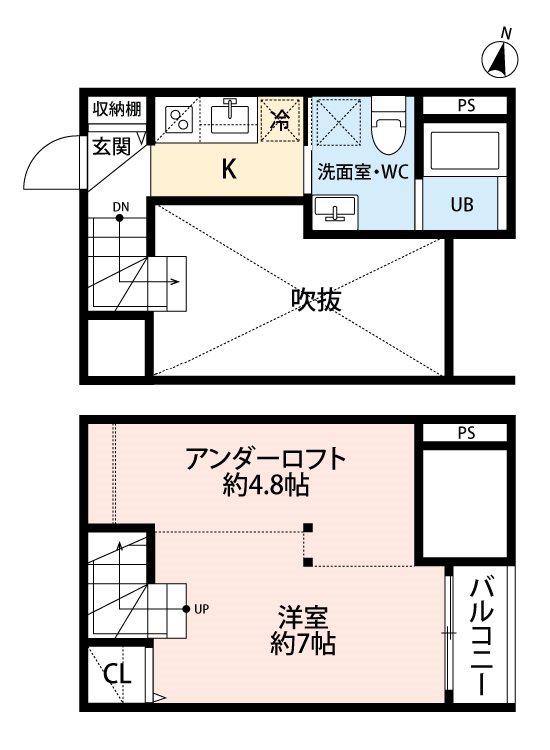 T.A花園3丁目 (1SK/1階)の間取り写真