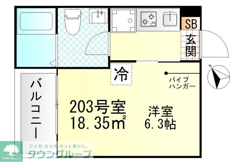 VALLE FELIZ雑色(1K/2階)の間取り写真