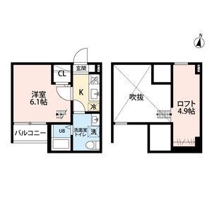 レヴレジール(1K/1階)の間取り写真