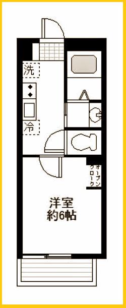 ラテ横浜(1K/3階)の間取り写真