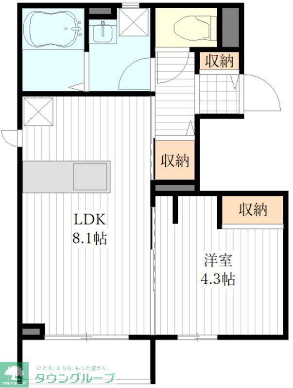 カンターレ 宮城の萩(1LDK/3階)の間取り写真