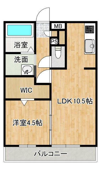 ブルームハイム(1LDK/2階)の間取り写真
