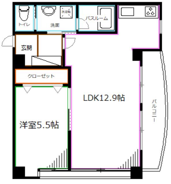 ストリートライフ吉祥寺(1LDK/5階)の間取り写真