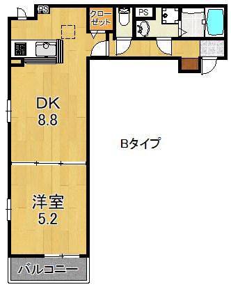 メゾンルミネ 中町(1LDK/1階)の間取り写真