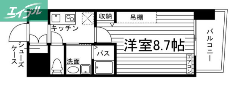 フォレスタ岡山医大前(1K/5階)の間取り写真