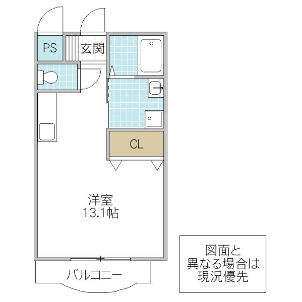 WOOD・HILLひたち野(ワンルーム/3階)の間取り写真