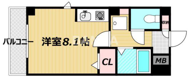 アーバンハイム小橋(ワンルーム/7階)の間取り写真