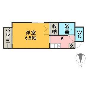 ノアール築地(1K/6階)の間取り写真