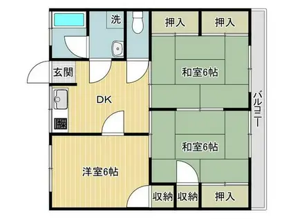 ハイムブドウ園(3DK/2階)の間取り写真