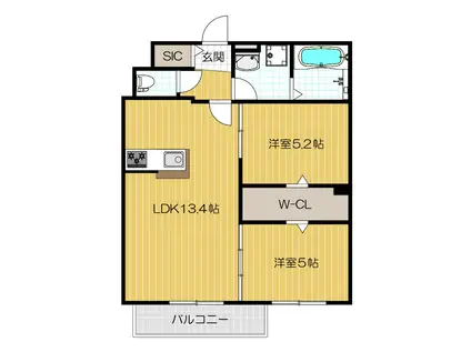 LEIST 2 (2LDK/2階)の間取り写真