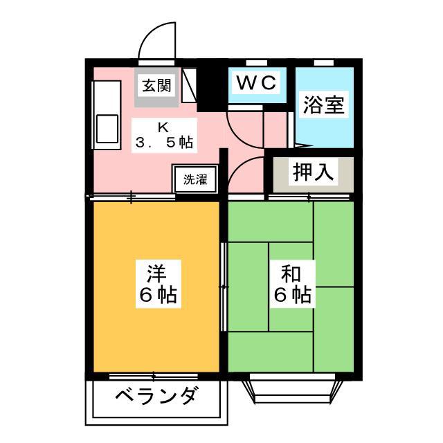 ハイツ五十嵐(2K/2階)の間取り写真