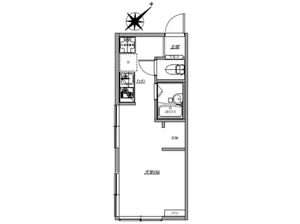 ウェルプレイス北町(1DK/1階)の間取り写真