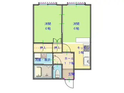 コーポSATO(2K/1階)の間取り写真