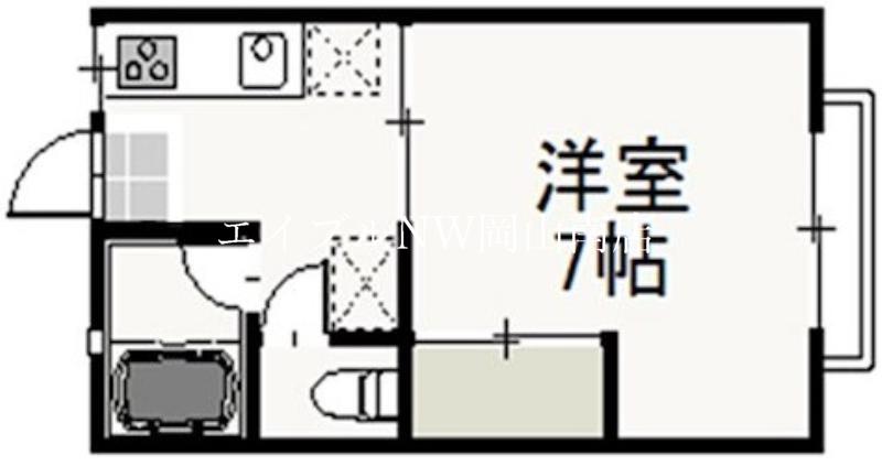 豊成サンコーポ(1K/2階)の間取り写真