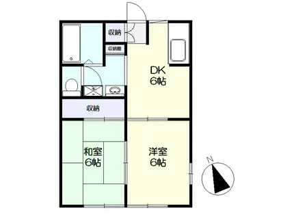 ディアスセフィラ(2DK/1階)の間取り写真