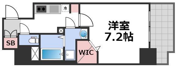 LA DOUCEUR谷町(1K/14階)の間取り写真
