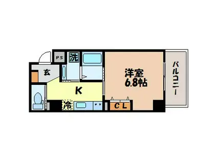 アム フェリシェ(1K/5階)の間取り写真