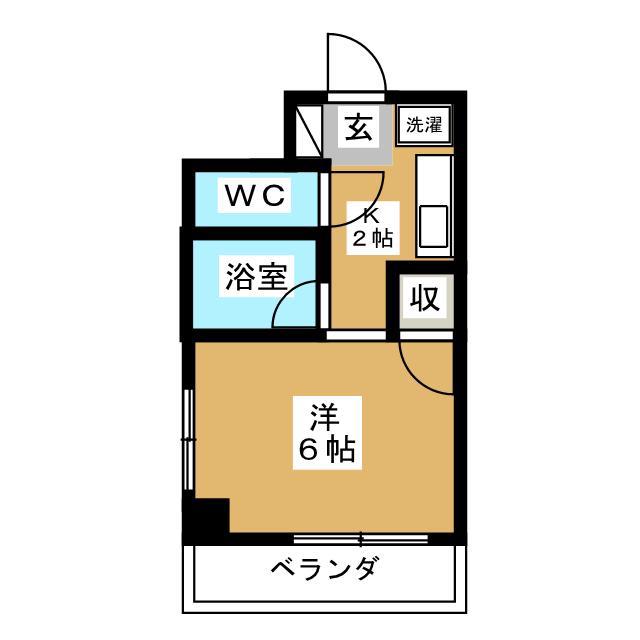 フジマンションボヌール(1K/6階)の間取り写真