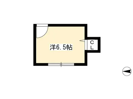 京すまい・吉田(ワンルーム/1階)の間取り写真