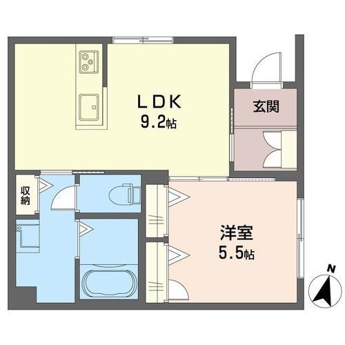ラ・シュエット(1LDK/1階)の間取り写真