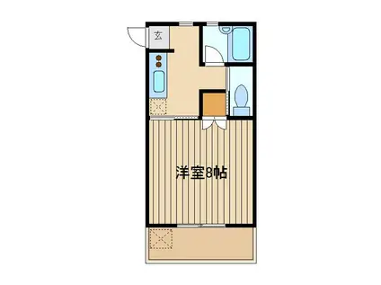 ユタカハイム(1K/1階)の間取り写真