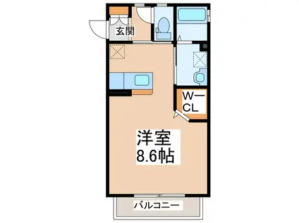 アーバンハイツ水前寺(ワンルーム/1階)の間取り写真