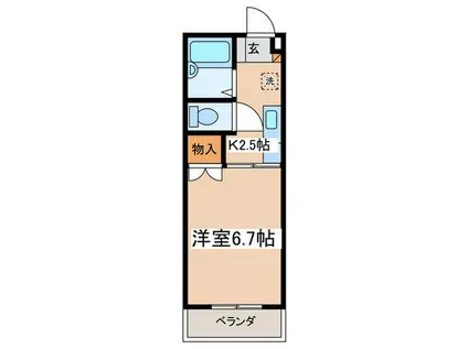 シャトレストンリバーⅠ(1K/1階)の間取り写真