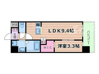 セレニテ江坂ミラク(1LDK/4階)の間取り写真