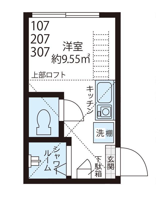 QUQURI IKEBUKURO(ワンルーム/1階)の間取り写真
