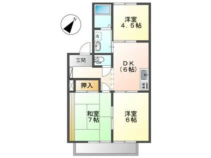 プチパール102(3DK/1階)の間取り写真