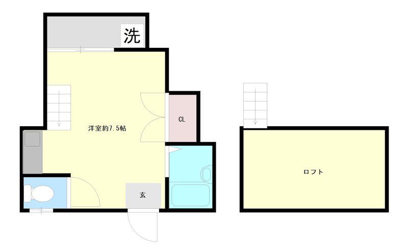 トイハウス(ワンルーム/1階)の間取り写真
