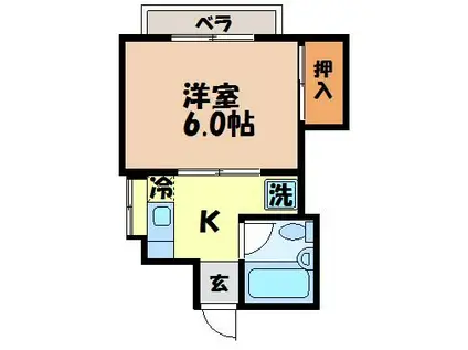 ヒルハイム(1K/1階)の間取り写真