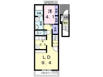 リバティコート(1LDK/2階)の間取り写真