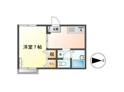 グランドール壱番館(1K/1階)の間取り写真