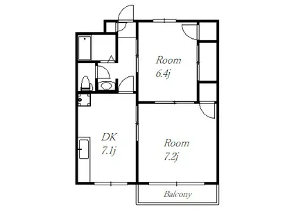 トーシンコーポ八千代台(2DK/2階)の間取り写真