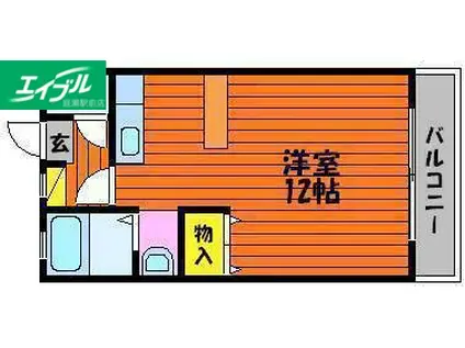 コートダジュールC(ワンルーム/2階)の間取り写真