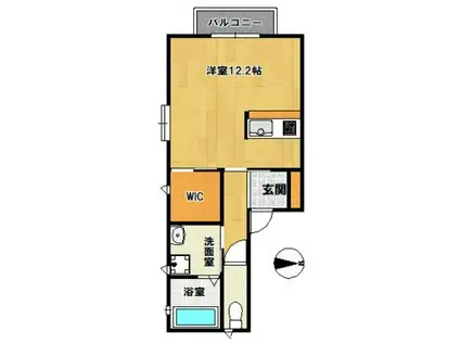 アクア西松ヶ丘北館(ワンルーム/2階)の間取り写真