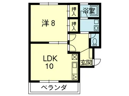 サンライズA(1LDK/2階)の間取り写真