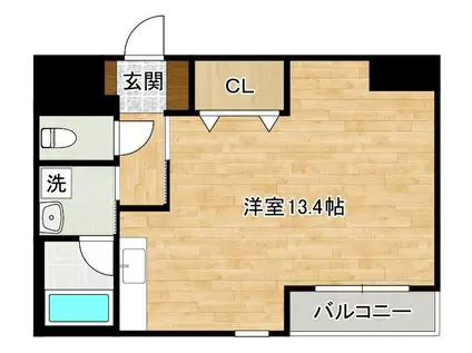 ベルベデール大門(ワンルーム/3階)の間取り写真