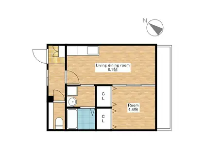 アーク280(1LDK/1階)の間取り写真