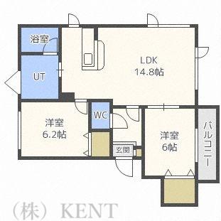 K・アベニューII(2LDK/2階)の間取り写真