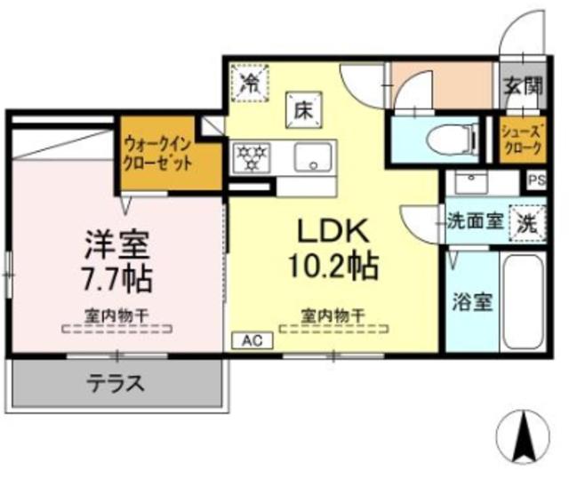 SAME SKY(1LDK/2階)の間取り写真