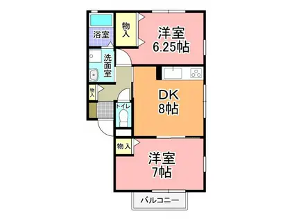 第6コーポ高橋(2DK/1階)の間取り写真