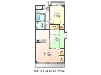 JR飯田線 東上駅 徒歩19分 3階建 築24年(2LDK/1階)の間取り写真