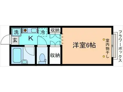 ピュアパレス(1K/1階)の間取り写真