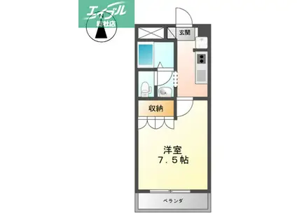 グリーンパレスIII(1K/1階)の間取り写真