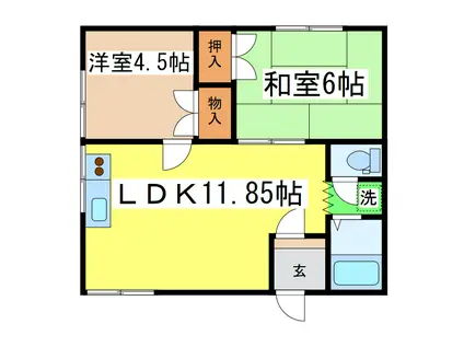 レジデンス21(2LDK/1階)の間取り写真