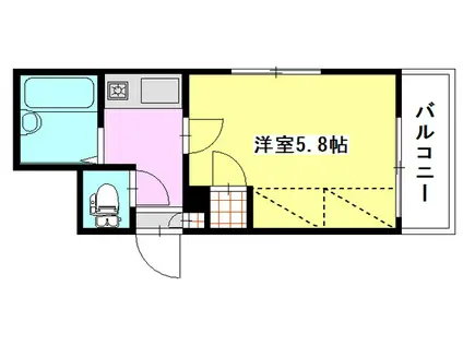 IH7ビル(1K/5階)の間取り写真